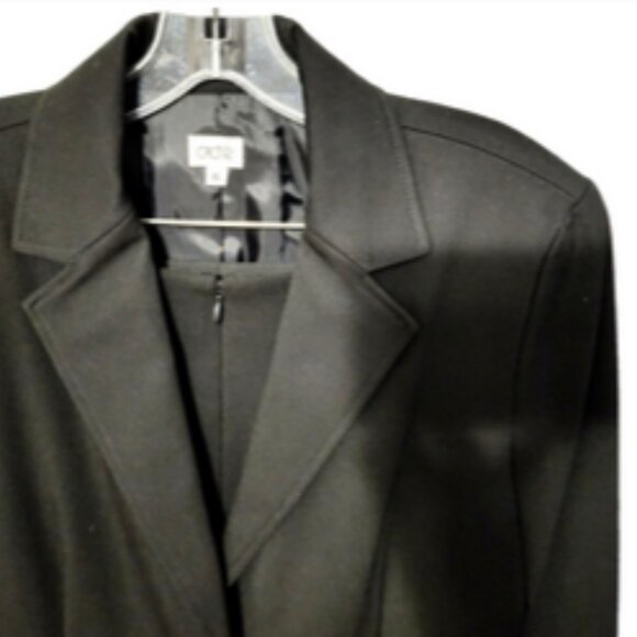 Cachè Womens Black Knit Single Button Blazer Slim Pant Suit Size 6 - Picture 3 of 7